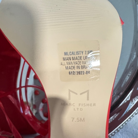 Marc Fisher Vibrant Red Strappy Heels - Picture 9 of 9